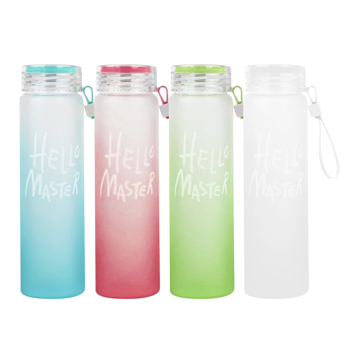 Gradient Frosted Glass Water Bottle (480ml)
